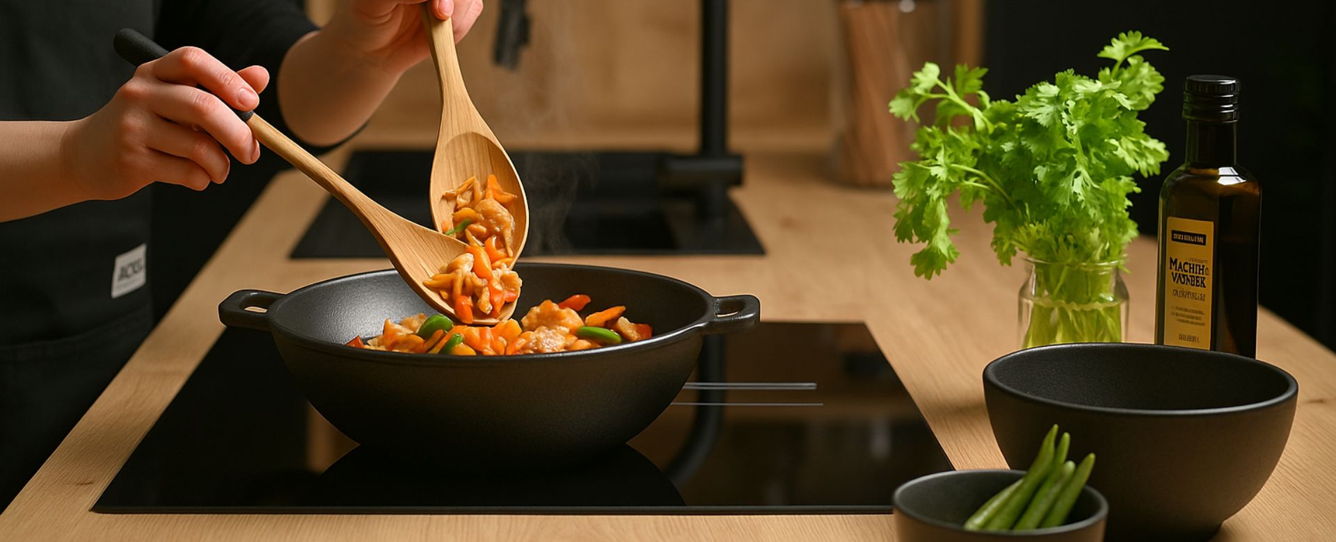 Litinová pánev wok